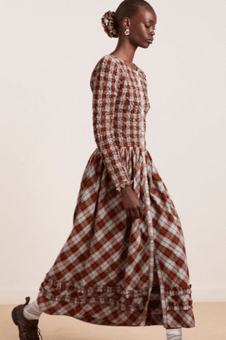 Damson Madder Posey Midi - Blue Fog Check