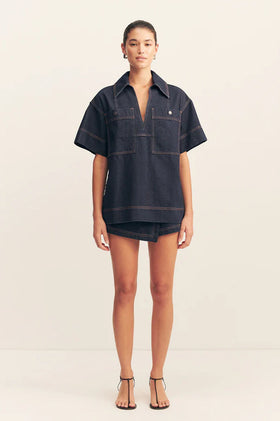 Shona Joy Rita Pullover Top - Deep Indigo