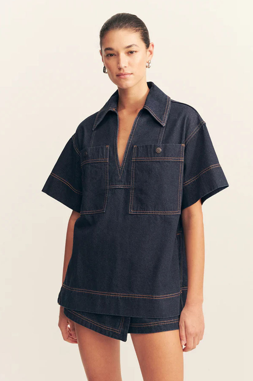 Shona Joy Rita Pullover Top - Deep Indigo
