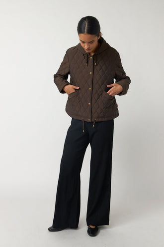 Sylvester Quilted Cropped Parka - Espresso