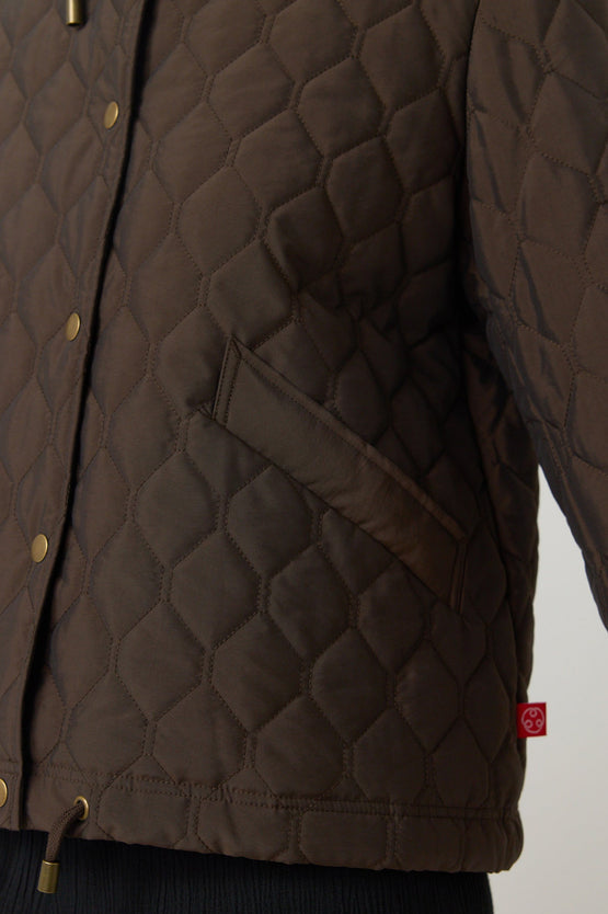 Sylvester Quilted Cropped Parka - Espresso