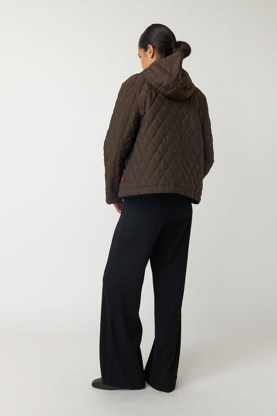 Sylvester Quilted Cropped Parka - Espresso
