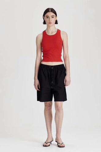 Commoners Fine Rib Racer Tank - Red Cocoa