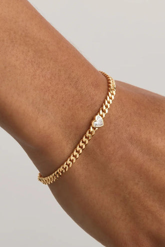 By Charlotte Radiant Heart Curb Bracelet - Gold