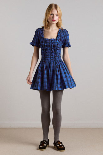 Damson Madder Raphaela Mini Dress - Tartan