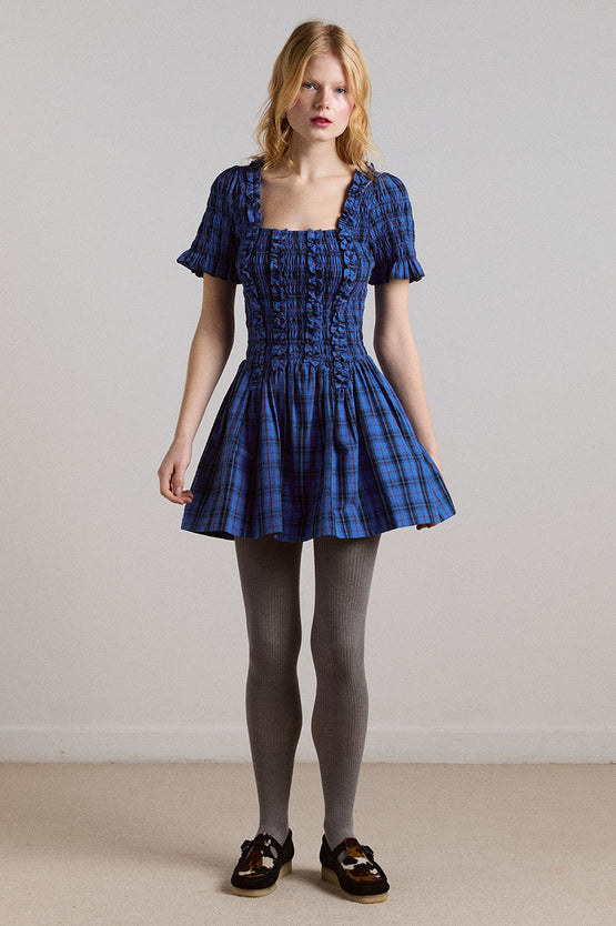 Damson Madder Raphaela Mini Dress - Tartan