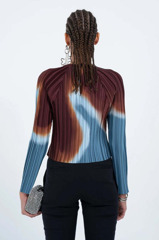Arthur Apparel Box Pleat Raglan Top - Burn