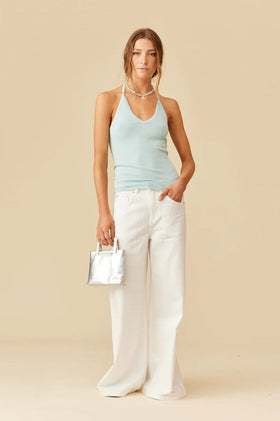 Ruby Ramona Halter Tank - Aqua
