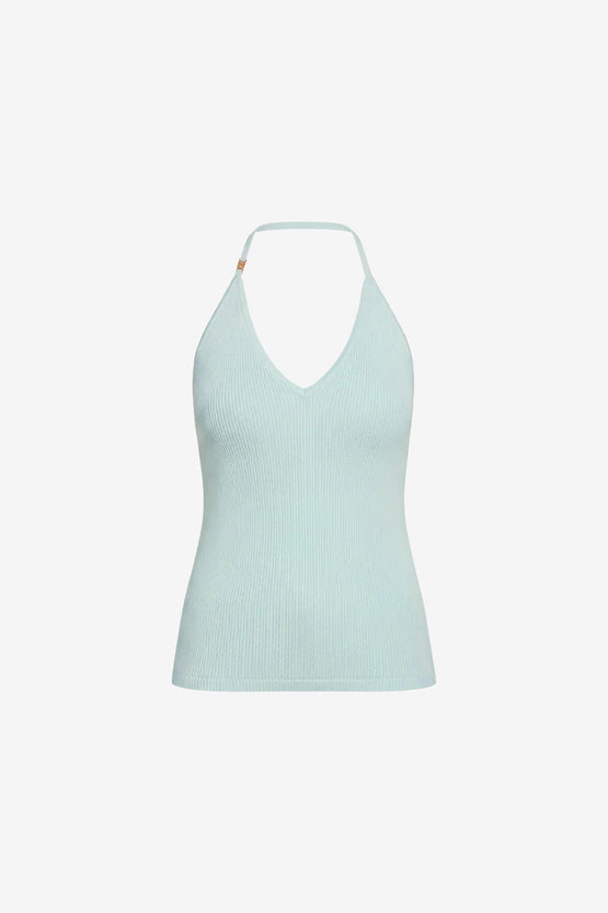 Ruby Ramona Halter Tank - Aqua