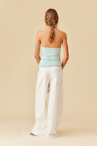 Ruby Ramona Halter Tank - Aqua