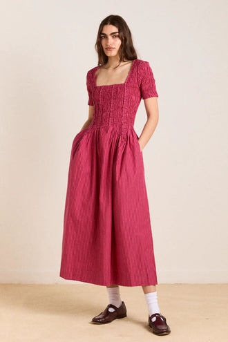 Damson Madder Raphaela Ruffle Midi - Berry