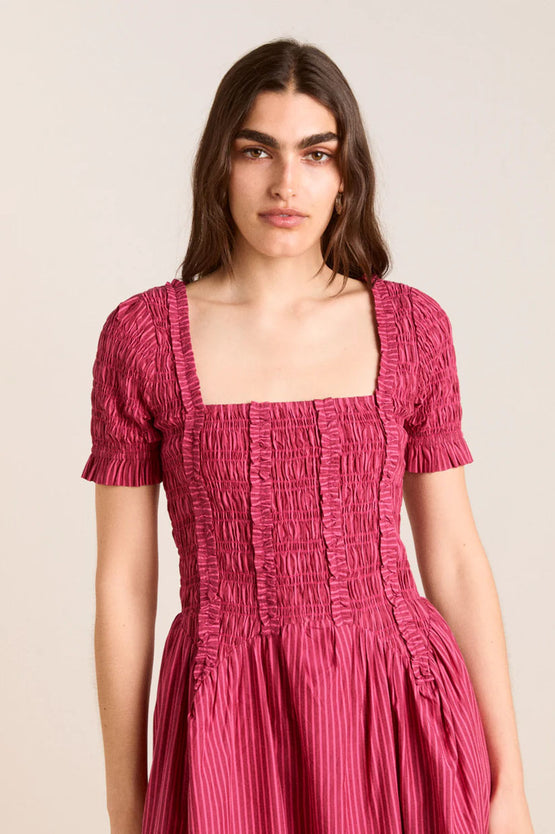 Damson Madder Raphaela Ruffle Midi - Berry