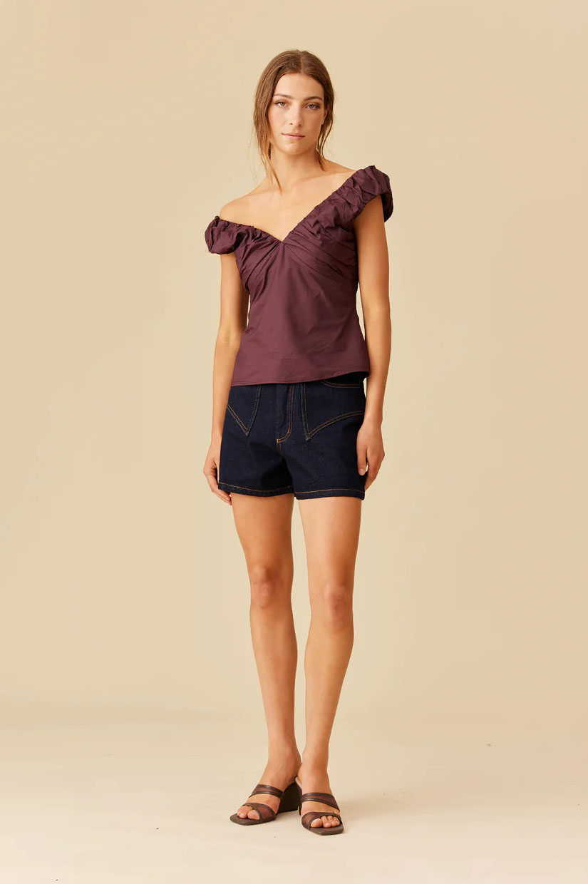Ruby Raquel Top - Burgundy