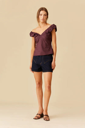 Ruby Raquel Top - Burgundy