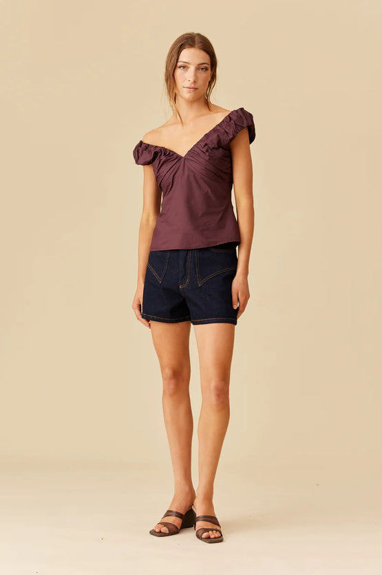 Ruby Raquel Top - Burgundy