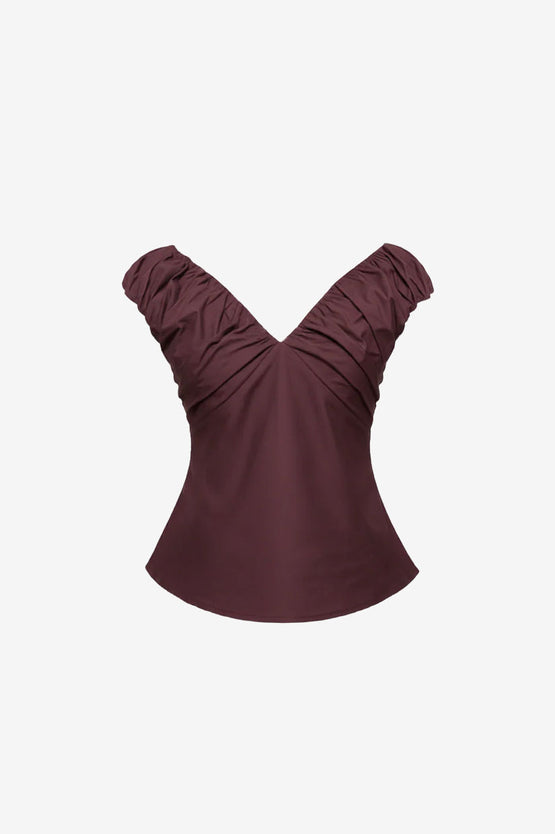 Ruby Raquel Top - Burgundy