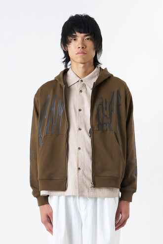 Candice Razor Zip Hood - Brown