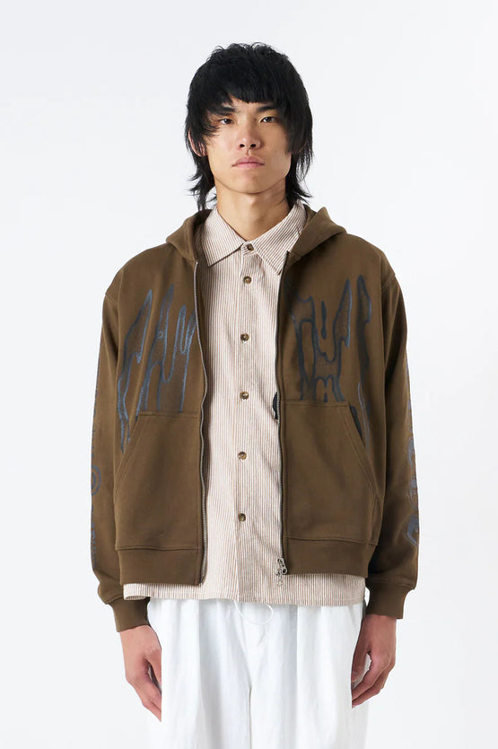 Candice Razor Zip Hood - Brown