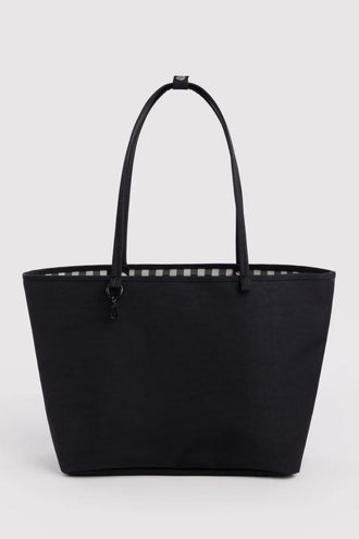 Baggu Large Nylon Reversible Tote - Black/Gingham