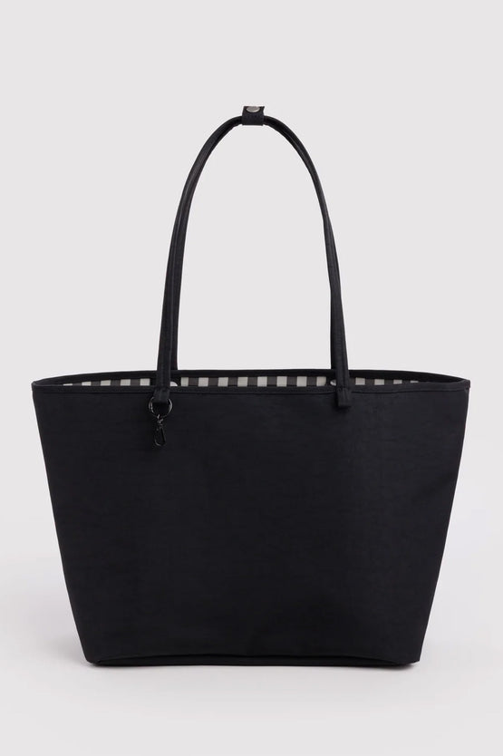 Baggu Large Nylon Reversible Tote - Black/Gingham