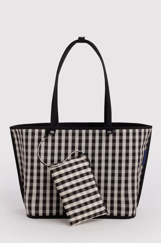 Baggu Large Nylon Reversible Tote - Black/Gingham