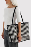 Baggu Large Nylon Reversible Tote - Black/Gingham