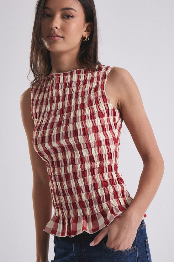Gracious Luna Tank - Ruby Gingham