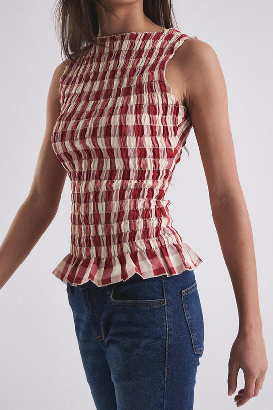 Gracious Luna Tank - Ruby Gingham