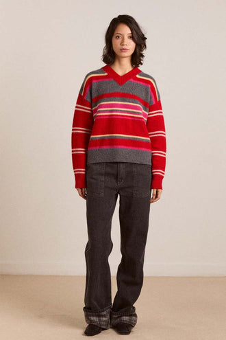 Damson Madder Rene Merino Jumper - Pink/Red