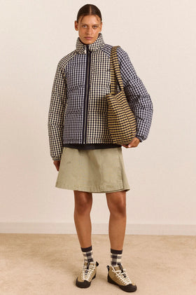 Damson Madder Reversible Opal Puffer - Mix Gingham