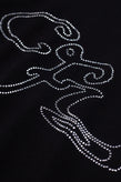 Candice Rhinestone Baby Tee - Black