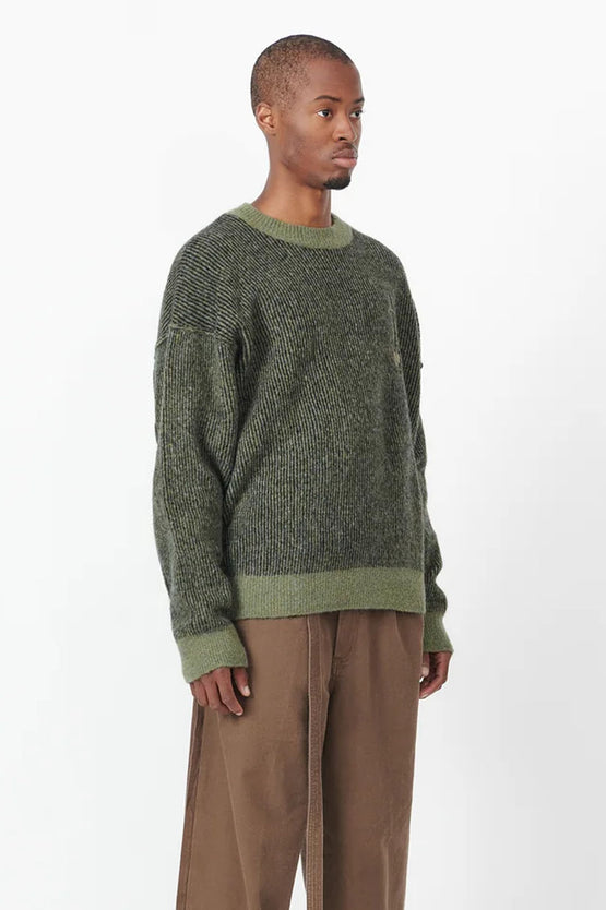 Beach Brains Chunky Rib Crew - Green