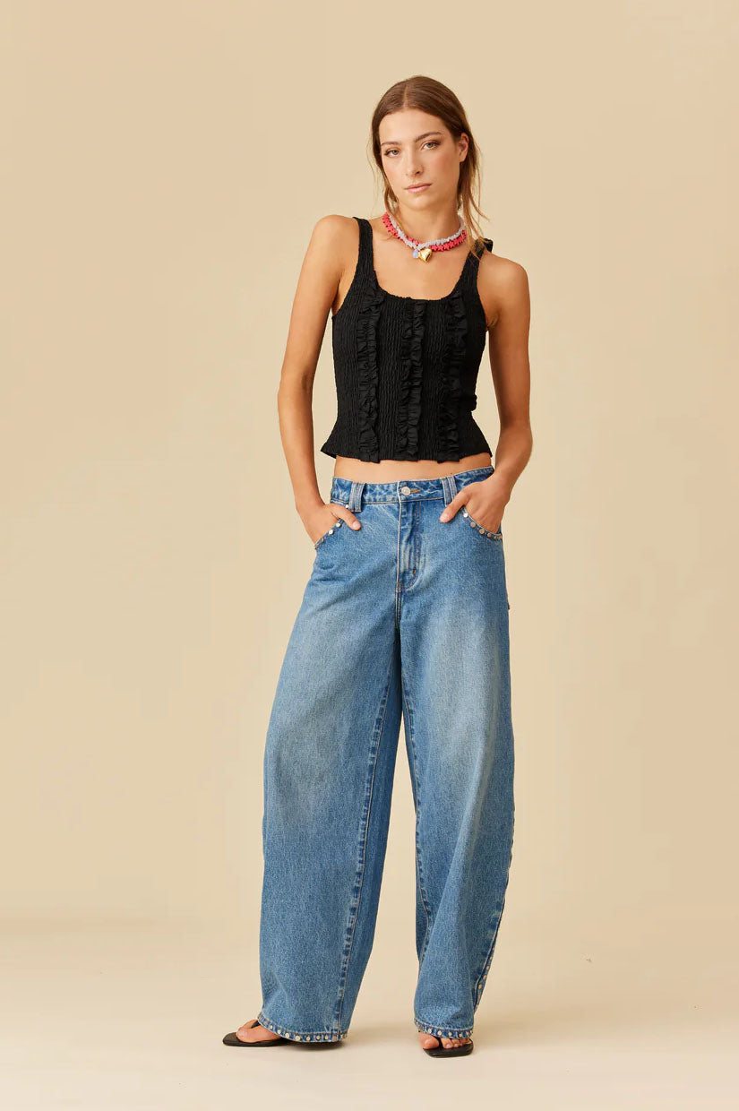 Ruby Ribbon Tank - Black