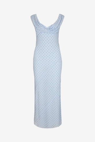 Ruby Riley Sash Dress - Blue Polka Dot