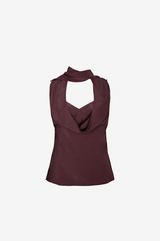 Ruby Riley Satin Sash Camisole - Wine