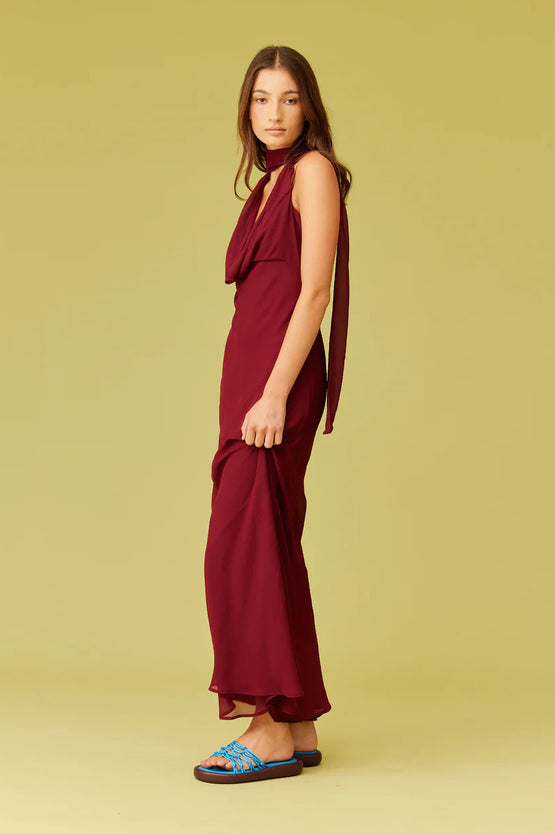 Ruby Riley Sash Dress - Merlot