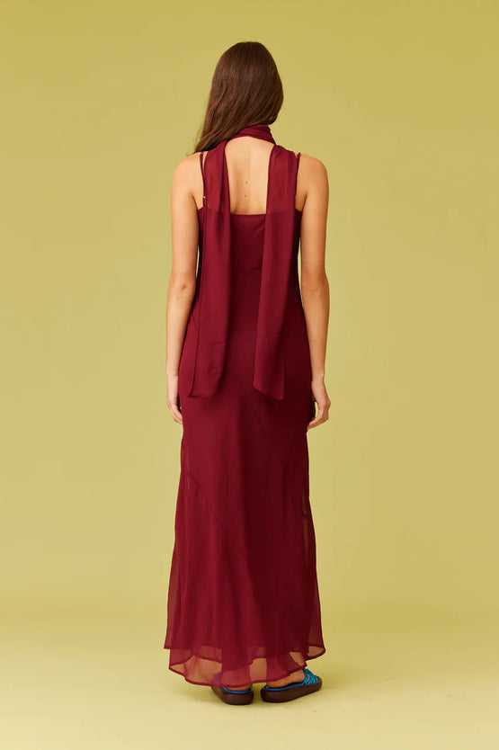 Ruby Riley Sash Dress - Merlot
