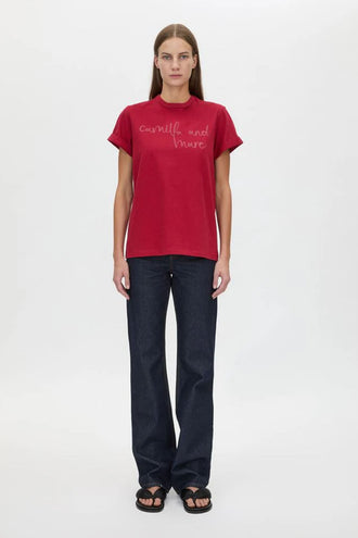 Camilla and Marc Maren Roll Sleeve Top - Ruby