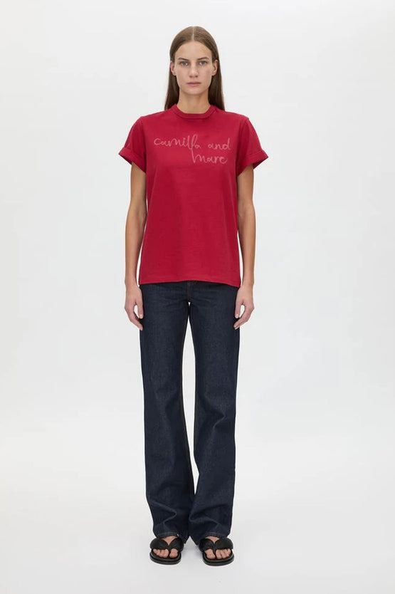 Camilla and Marc Maren Roll Sleeve Top - Ruby