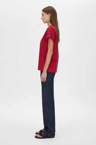 Camilla and Marc Maren Roll Sleeve Top - Ruby