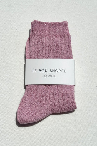 Le Bon Shoppe Her Socks Lurex - Sparkling Rose