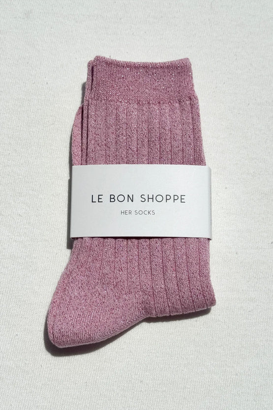 Le Bon Shoppe Her Socks Lurex - Sparkling Rose