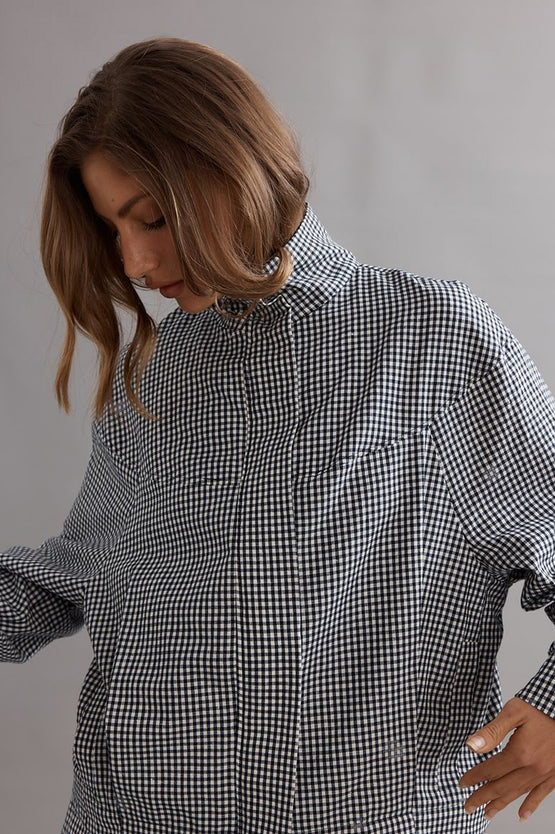 Caitlin Crisp Rover Jacket - Ink White Gingham