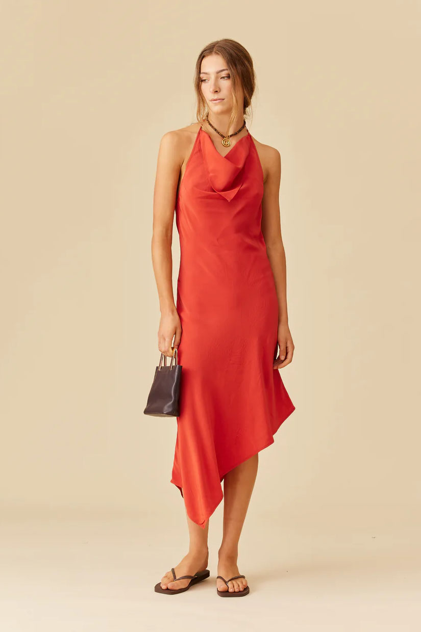 Ruby Ramona Halter Dress - Firewhirl