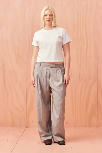 Ruby Rue Trouser - Grey Pinstripe