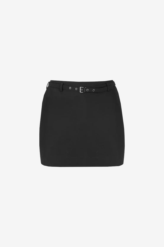 Ruby Rue Belted Mini Skirt - Black
