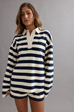 Caitlin Crisp Rugby Shorts - Navy Stripe