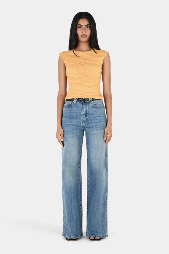 Hansen & Gretel Sago Draped Top - Mango