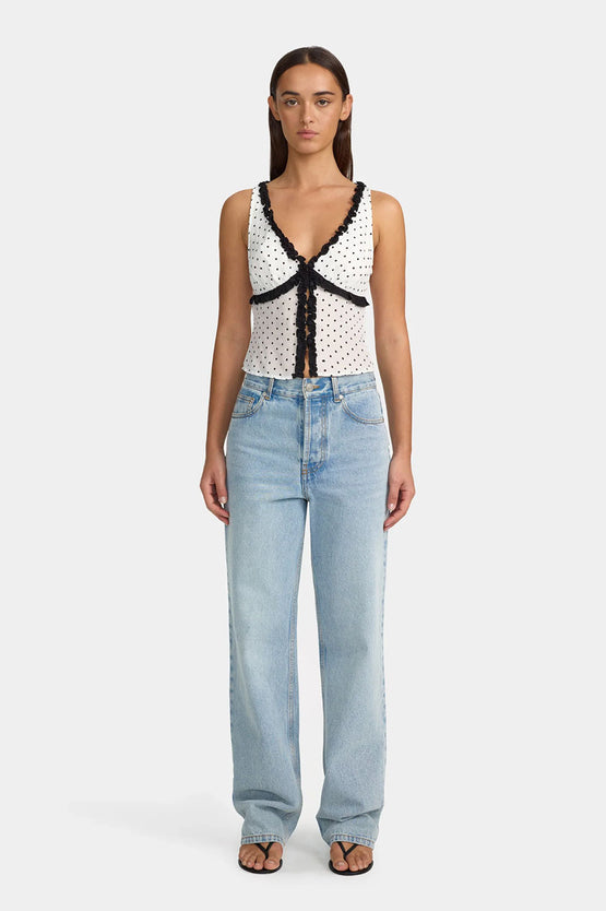 Ownley Sally Ruffle Cami - Polka Dot