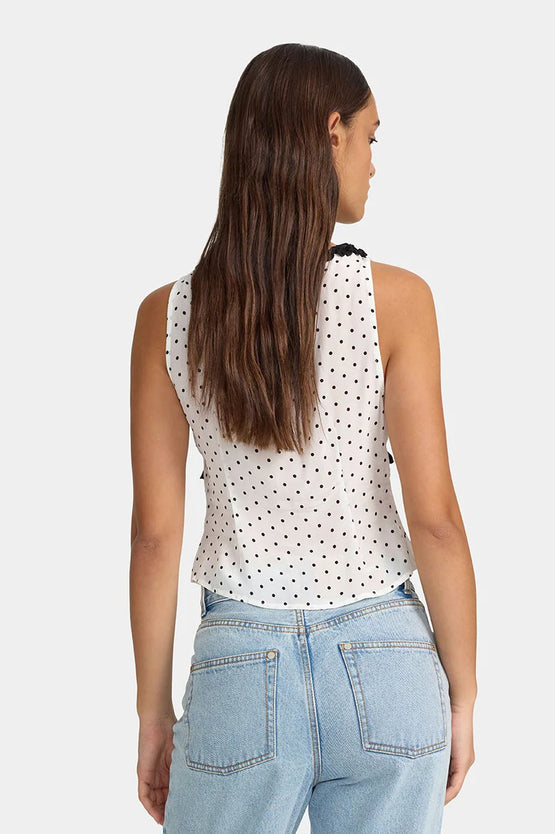 Ownley Sally Ruffle Cami - Polka Dot